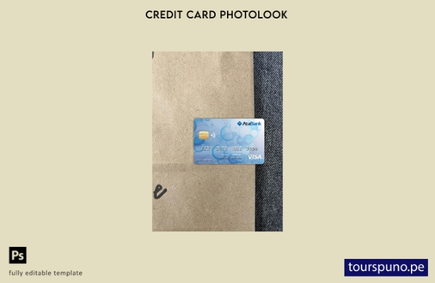 listo para imprimir plantilla frontal de aspecto fotográfico de tarjeta visa  53